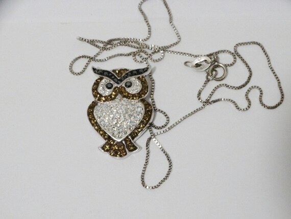 Sterling Silver Owl Necklace.