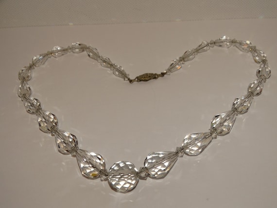 Faceted Rock Crystal Graduated Beaded Necklace. Etsy