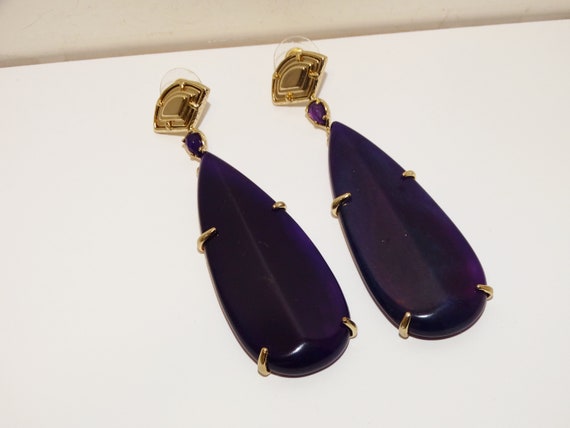 Kendra Scott Gold Tone Purple Stone Earrings, - image 7