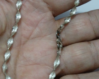 Sterling Silver Twisted Chain Bracelet.