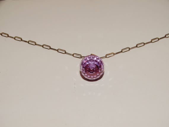 Sterling Silver Lavender Faceted Glass Ball Penda… - image 5