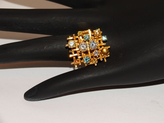 18k Yellow Gold RARE Candy Color Diamonds Size 8 Ring. Etsy