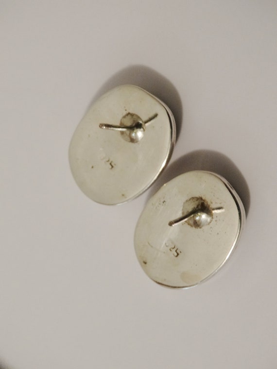 Sterling Silver 14 Grams Oval Earrings. - image 6