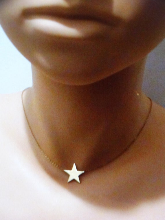 14k Yellow gold Star Necklace.