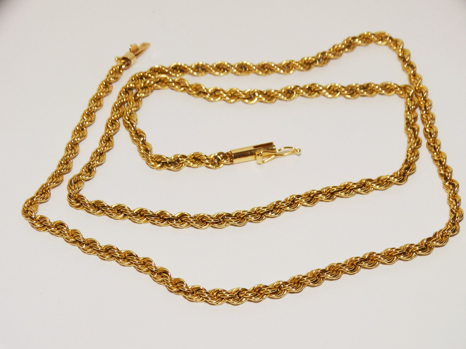 14k YG Rope Chain Necklace. - Etsy