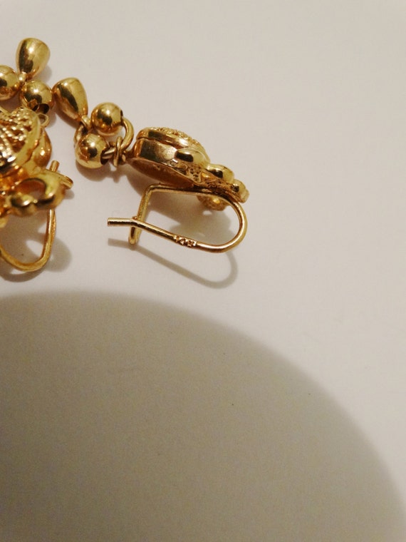 14k Yellow Gold Stamped Heavy Dangling Earrings. - image 3