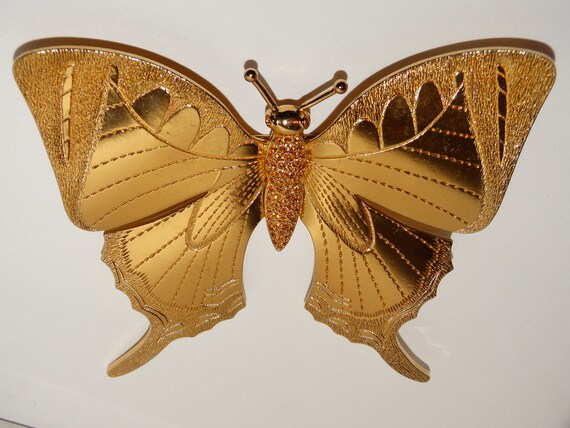 RARE Christian Dior HUGE Textured Gold Tone 3D But