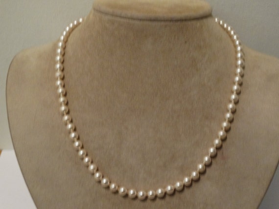 Sterling Silver Pearl Necklace. View 3