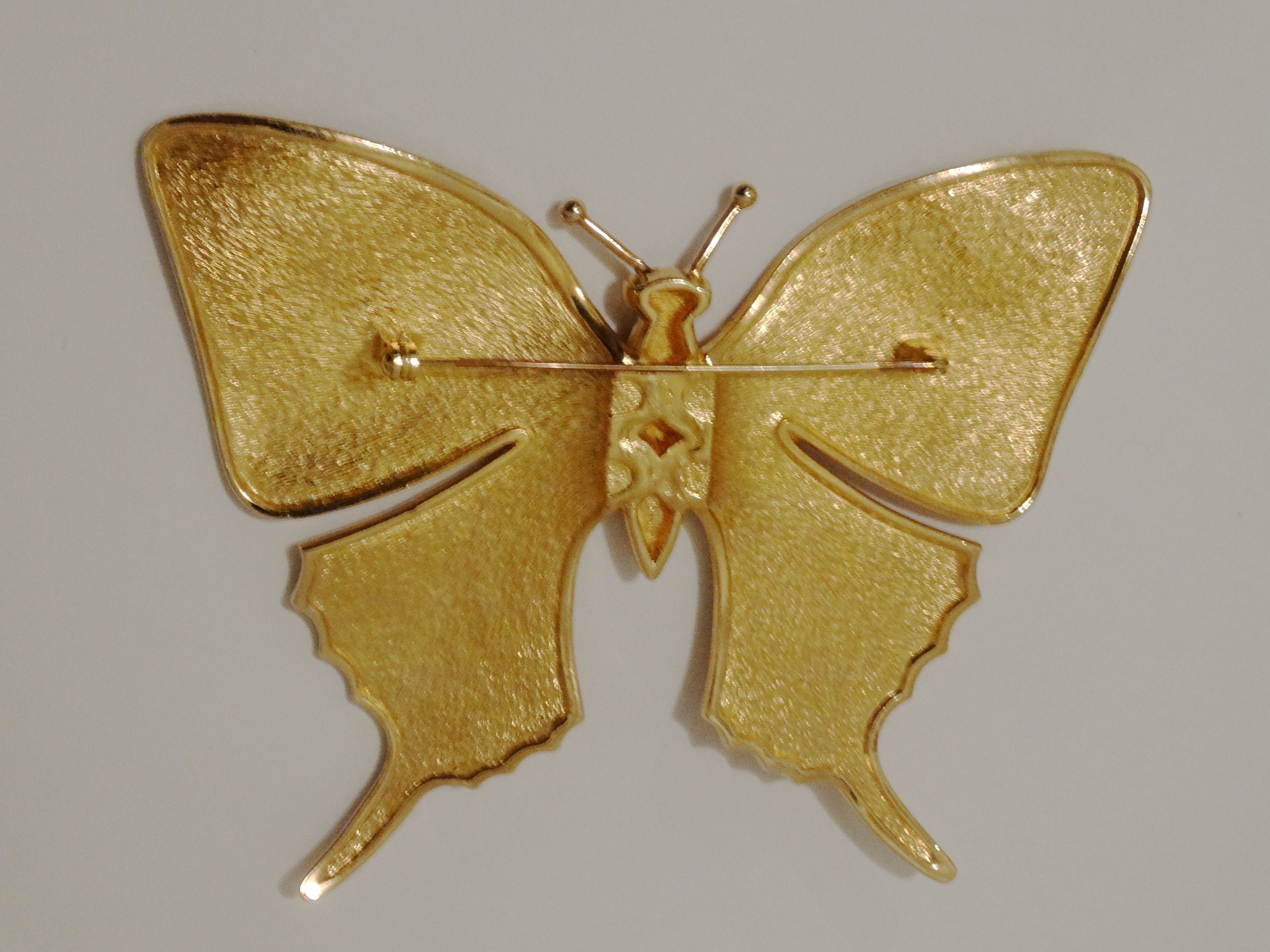 Christian Dior 1980s Enameled Butterfly Money Clip Brooch