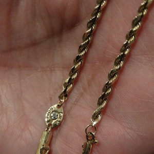 14k 5.7 Grams Solid Yellow Gold Designer Signed Rope Bracelet w/Genuine Diamond. image 6