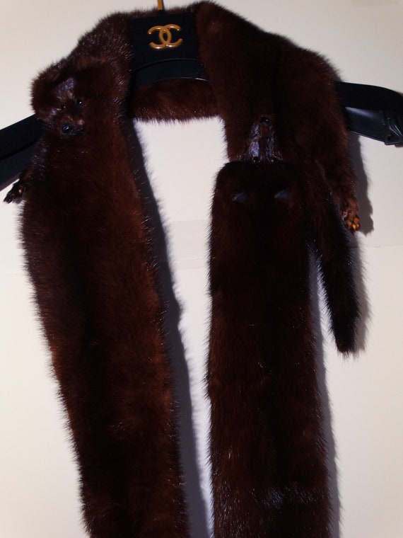 1950s Dark Brown Mink Stole - image 7