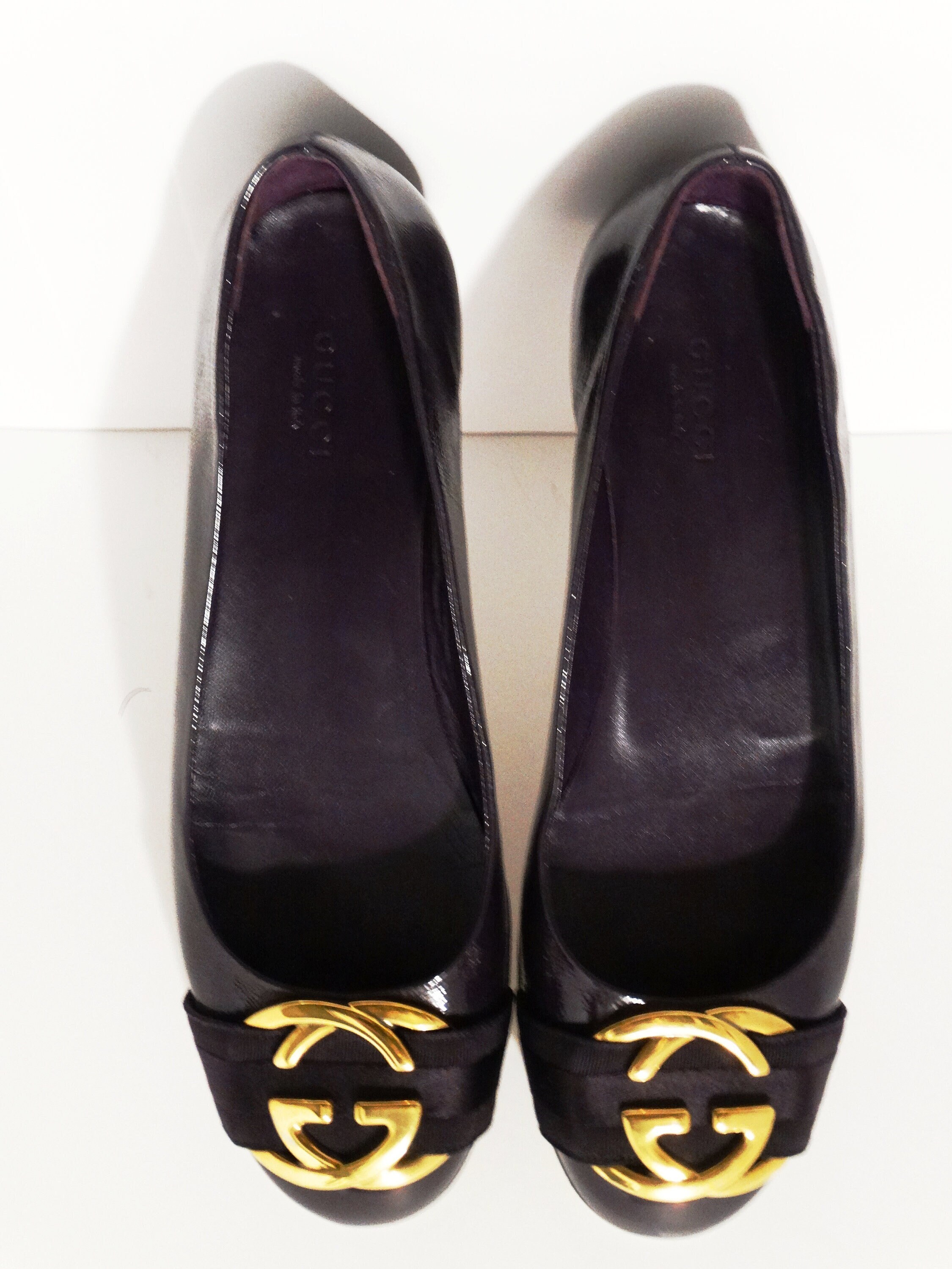Gucci Size 37 1/2 Dark Purple Leather Ballet Flat Shoes. - Etsy