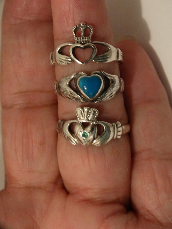 Sterling Silver Claddagh rings. - image 8