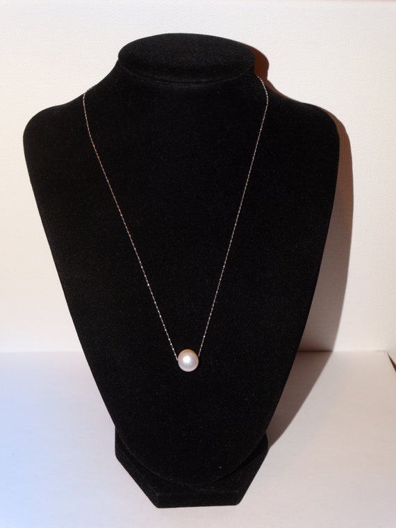 14k White Gold Large Genuine RARE Pearl Necklace. - image 7