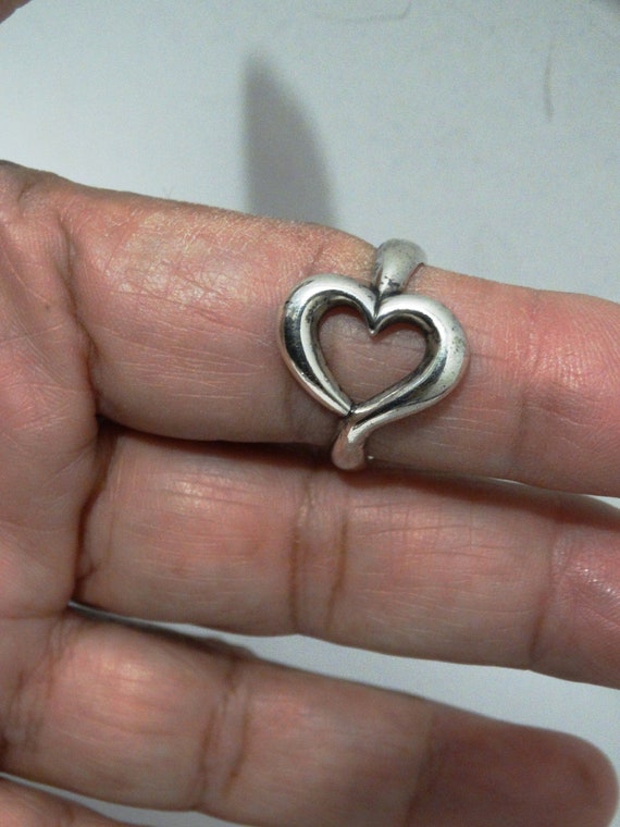 Retired JAMES AVERY MOTHER & CHILD Scroll HEART 925 Sterling Silver Ring |  ap-metals