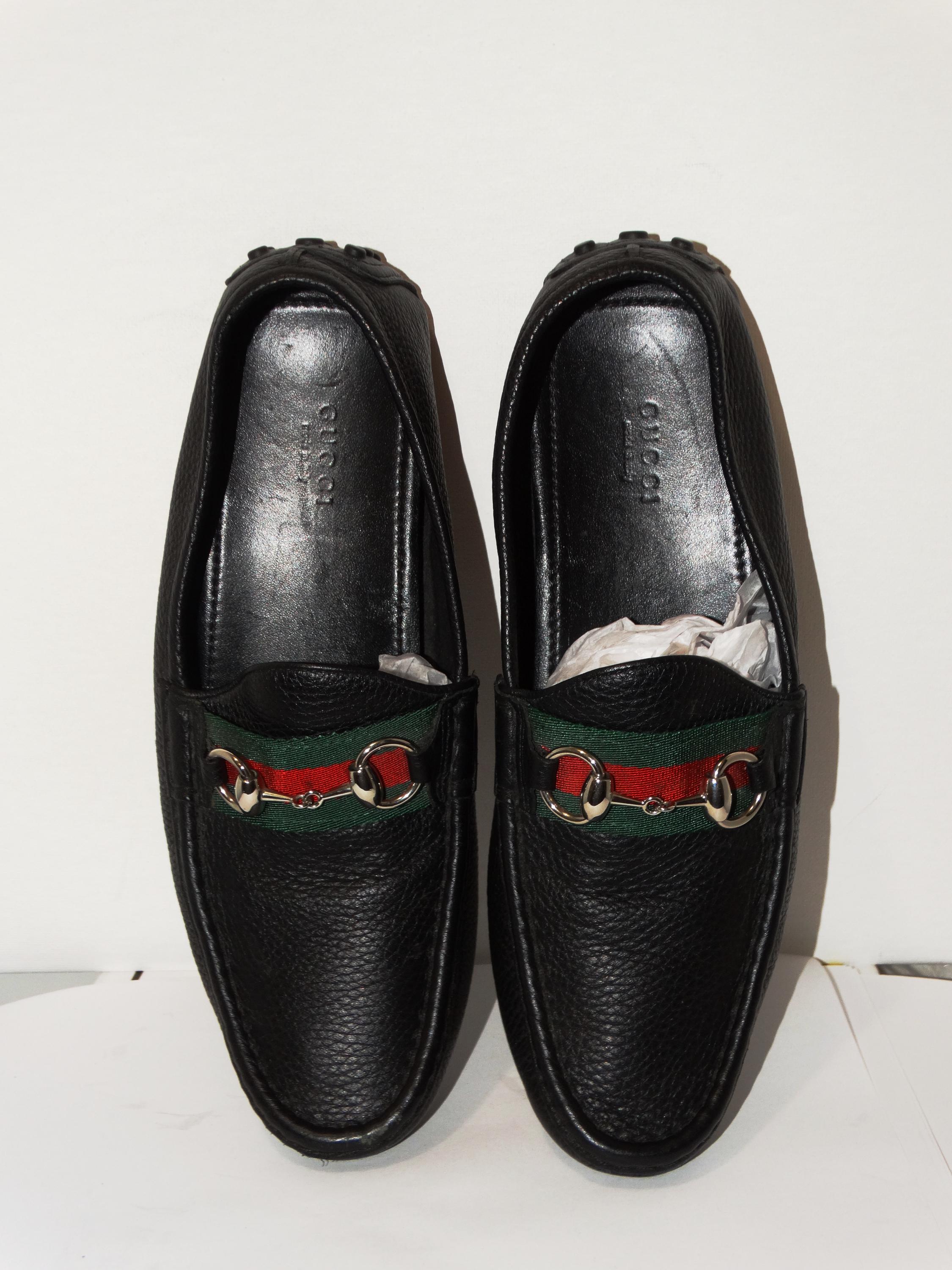 Size 9G - Gucci  Horsebit Moccasin driving loafers Leather Black Gucci Horsebit leather driving shoes Gucci main image 4