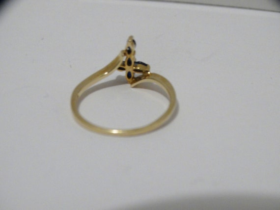 10k Gold Saphire & Diamond Ring. Size 7 - image 6