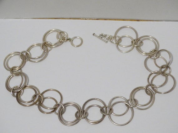 Sterling Silver Multi Circle Necklace. - image 10