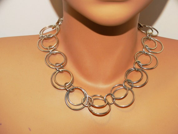 Sterling Silver Multi Circle Necklace. - image 6