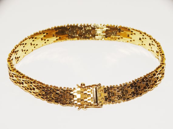 18k Solid Yellow Gold Handcrafted Diamond Cut 7.5 Inch Long BRACELET. Etsy Australia