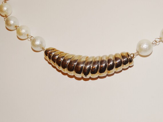 Solid Sterling Silver Center Piece Faux Pearl Nec… - image 6