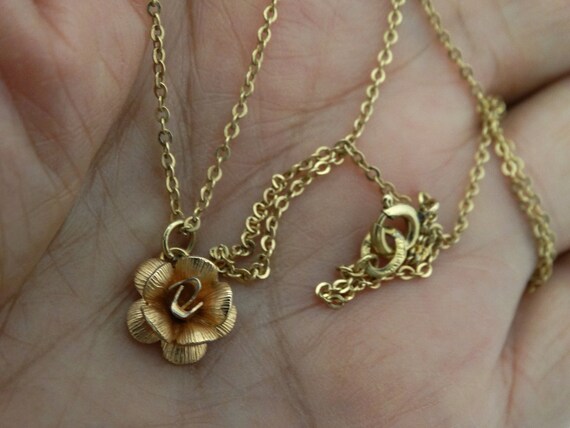 Krementz Pink Gold Plated Rose Necklace. Etsy Canada