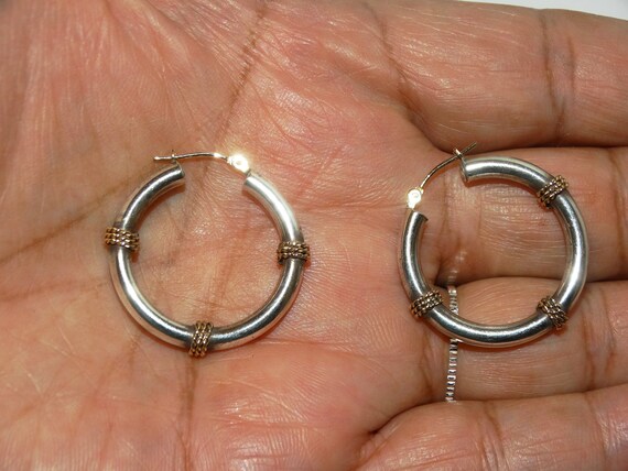 14k Sterling Stamped Hoop Earrings. Etsy Ireland
