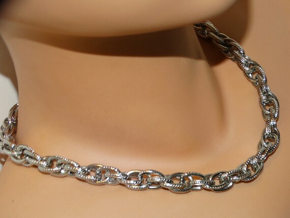 Sterling Silver 10mm Wide Chain Necklace. - image 5