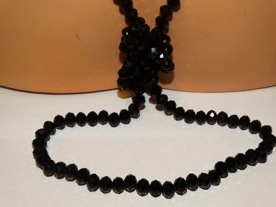 Faceted Sparkly Black Glass Necklace. - image 6