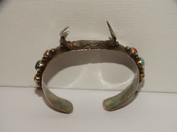 Navajo Marie Dale Sterling Signed Turquoise/Coral… - image 7