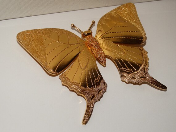 RARE Christian Dior HUGE Textured Gold Tone 3D Butterfly - Etsy