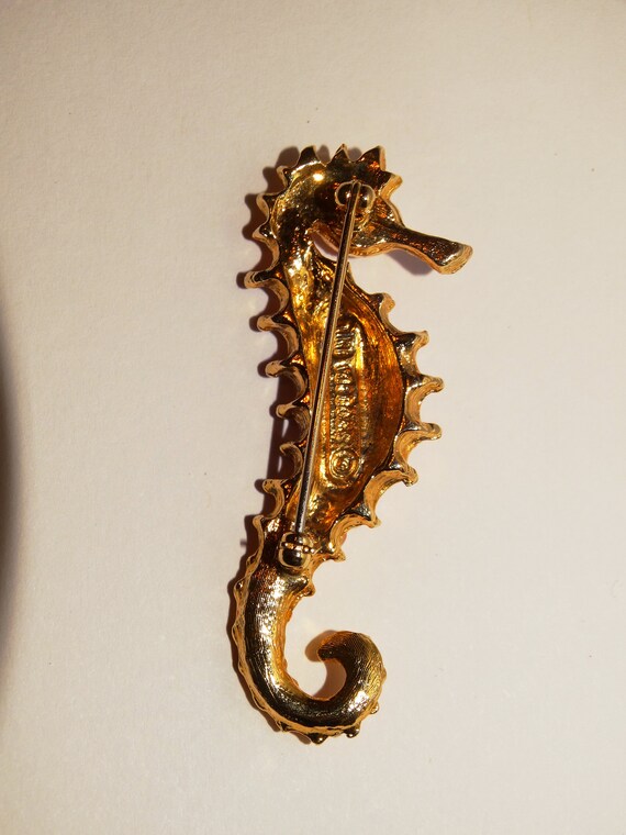 Swoboda Coral Tone And Faux Pearl Sea Horse Brooc… - image 7