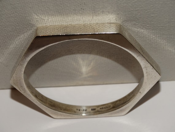 Sterling Silver Stamped Rare Bangle Bracelet. - image 1