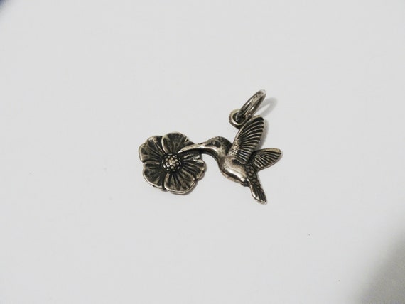 Extremely RARE James Avery Sterling Silver Hummingbird Flower