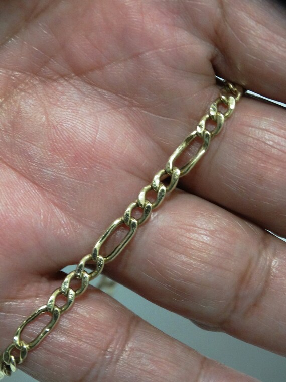 RARE Design 14k Yellow Gold Stamped Bracelet. - image 6