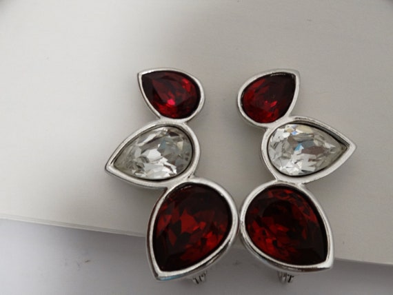 【SAINT LAURENT】Silver-tone clip earrings イヤリング Vintage YSL Yves Saint Laurent Gunmetal Chain Link Design