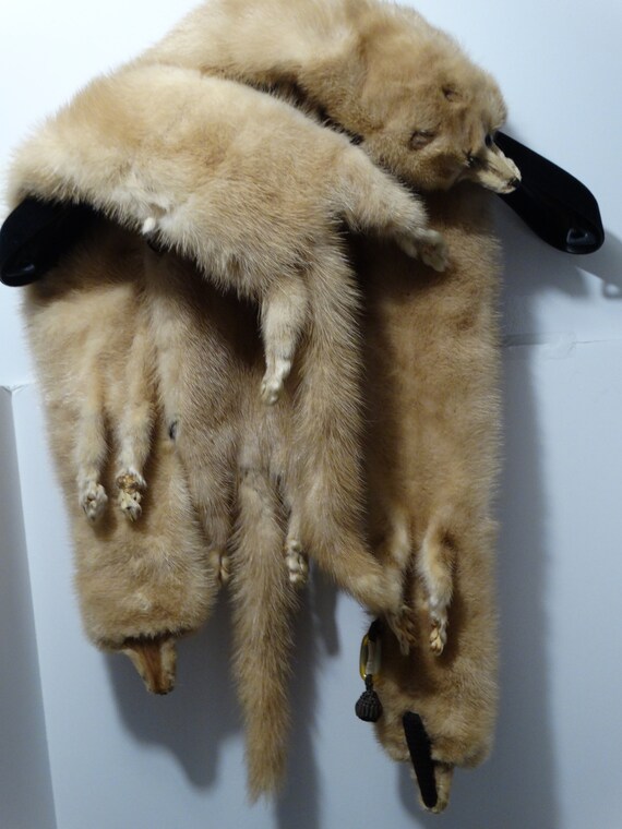 RARE Blond Genuine Mink Stole. - image 7