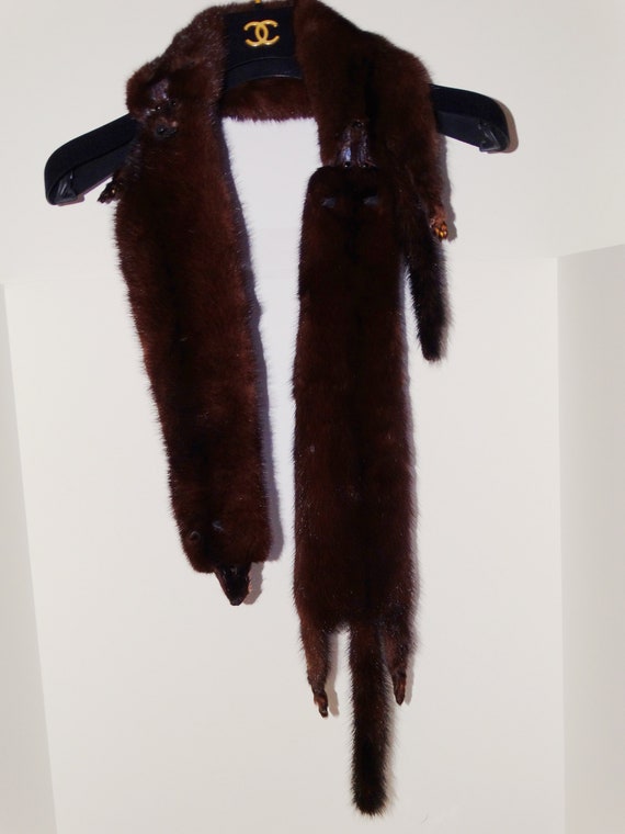 1950s Dark Brown Mink Stole - image 6