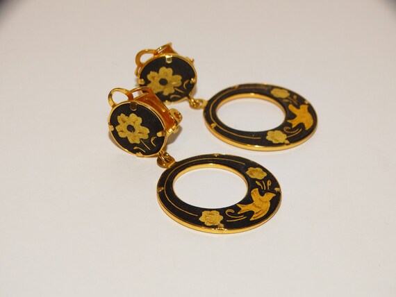 Damascene Design Handmade Hoop Earrings. View 3
