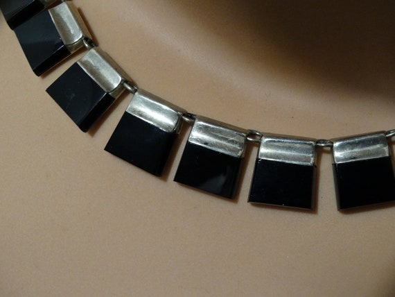 Solid Sterling Silver Black Onyx Made Mexico Neck… - image 8