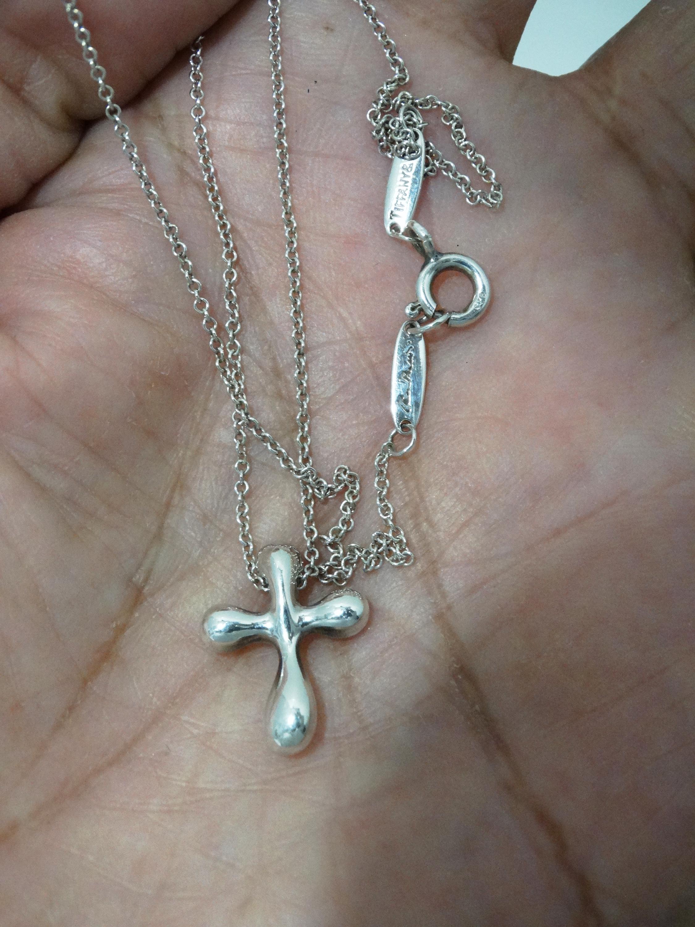 Tiffany & Co. Sterling Silver Cross Necklace. - Etsy