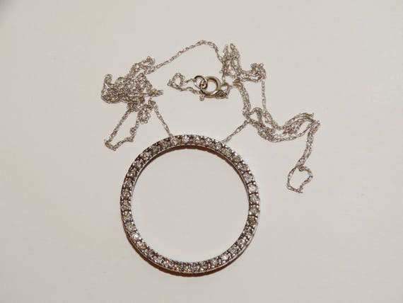 14k WG Genuine Diamond Circle Of Life 16" Necklac… - image 6