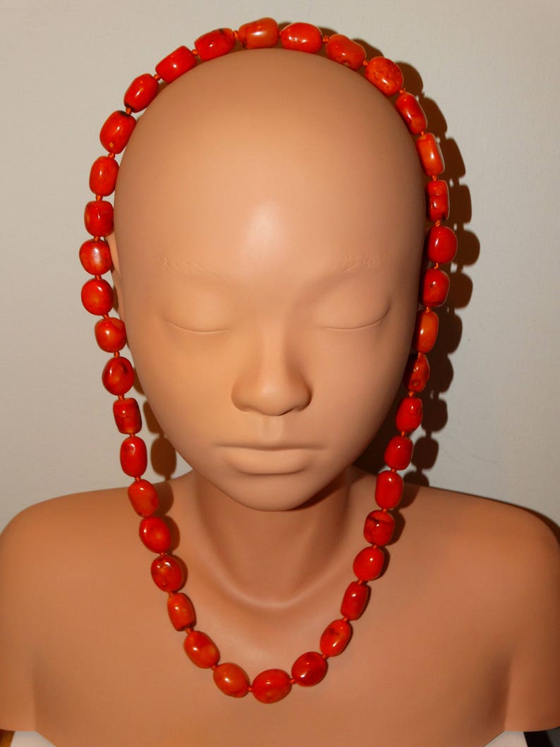HUGE Genuine Coral Necklace. Etsy