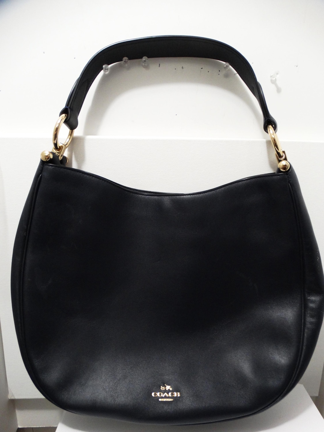 Coach Large Black Leather Gold Tone Hardware Bag - Etsy