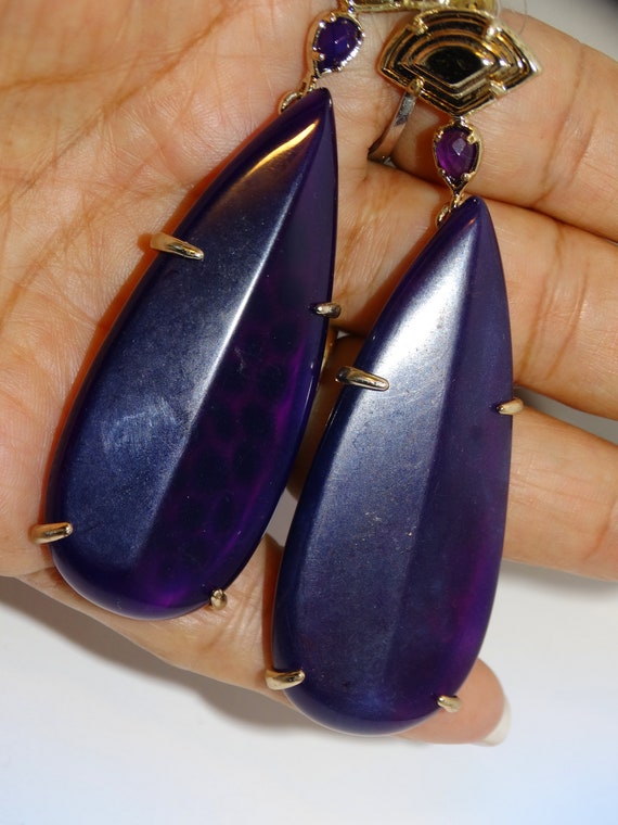 Kendra Scott Gold Tone Purple Stone Earrings, - image 9