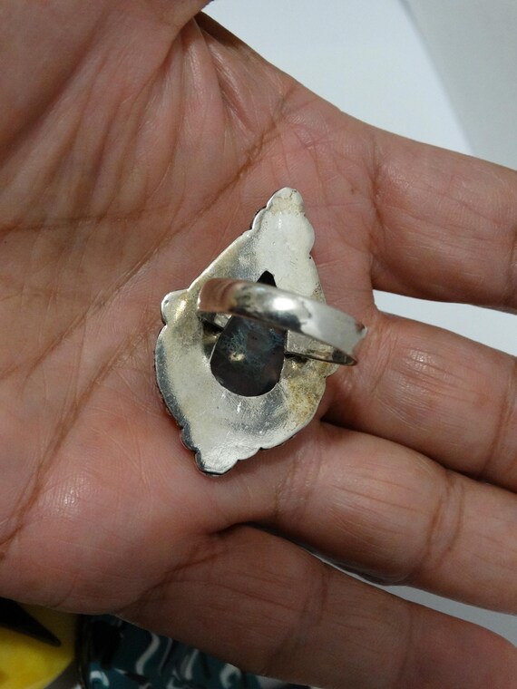 Sterling Silver Moss Agate Stone Ring. - image 7