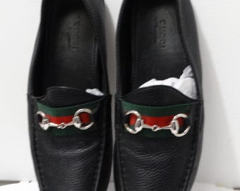 Mocassini Gucci in pelle nera con Taglia 38-1/2