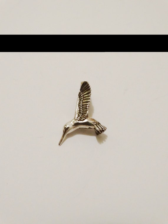 Sterling Silver 3D Hummingbird Pendant.