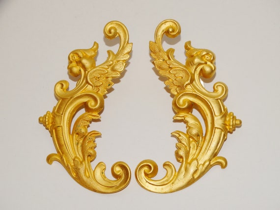 MISIA Designs USA  3" Inch Gold Tone Earrings View 3