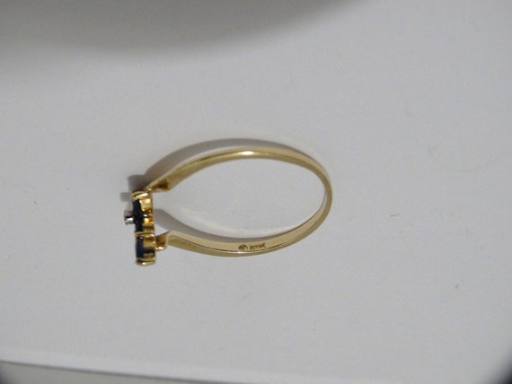 10k Gold Saphire & Diamond Ring. Size 7 - image 7